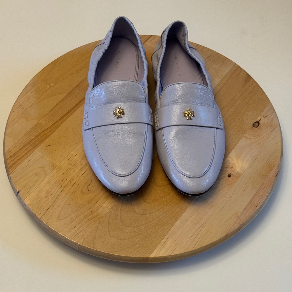 Tory Burch Womens Apron Toe Ballet Loafers Shoes Spring Lavender